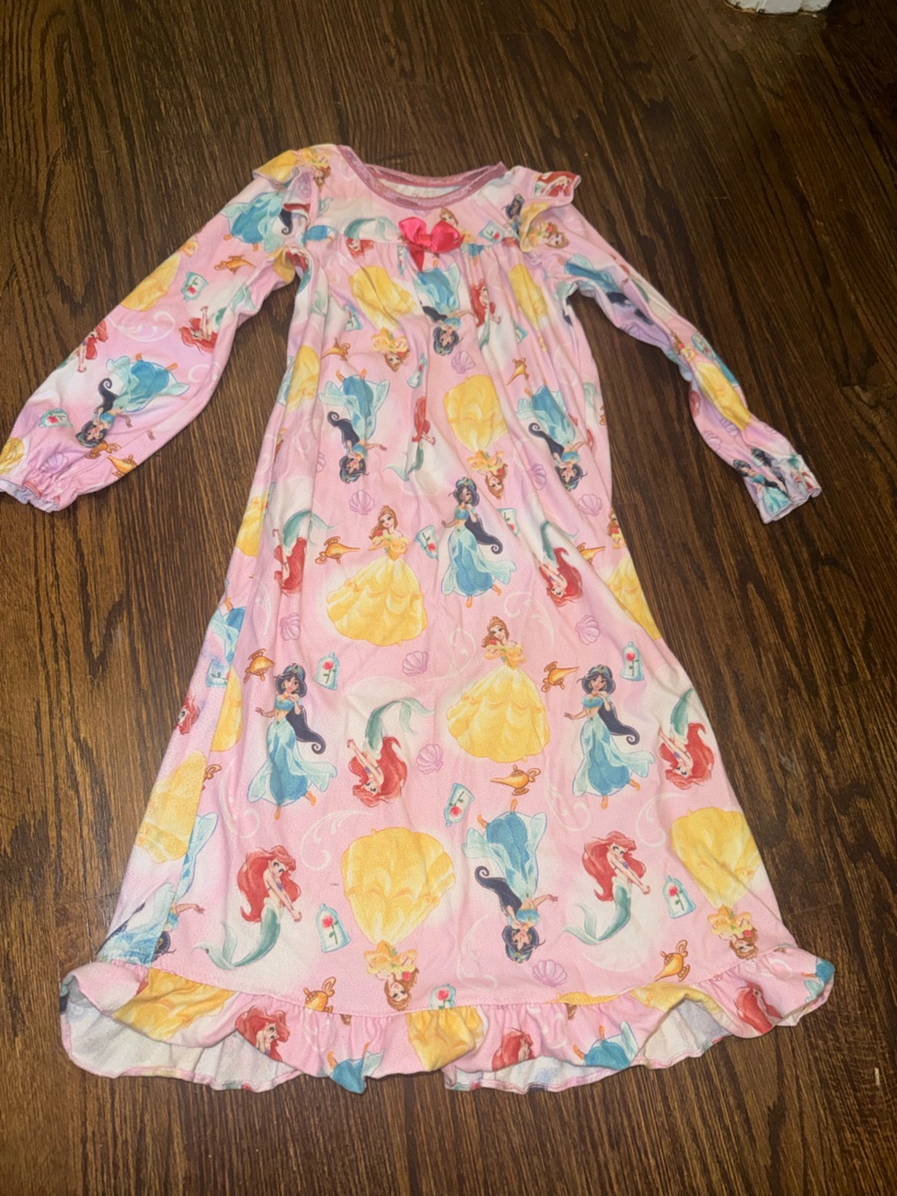 Disney Pink Princess Print Girls One-Piece Nightgown